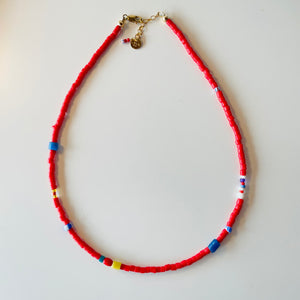 red sandcast medley necklace