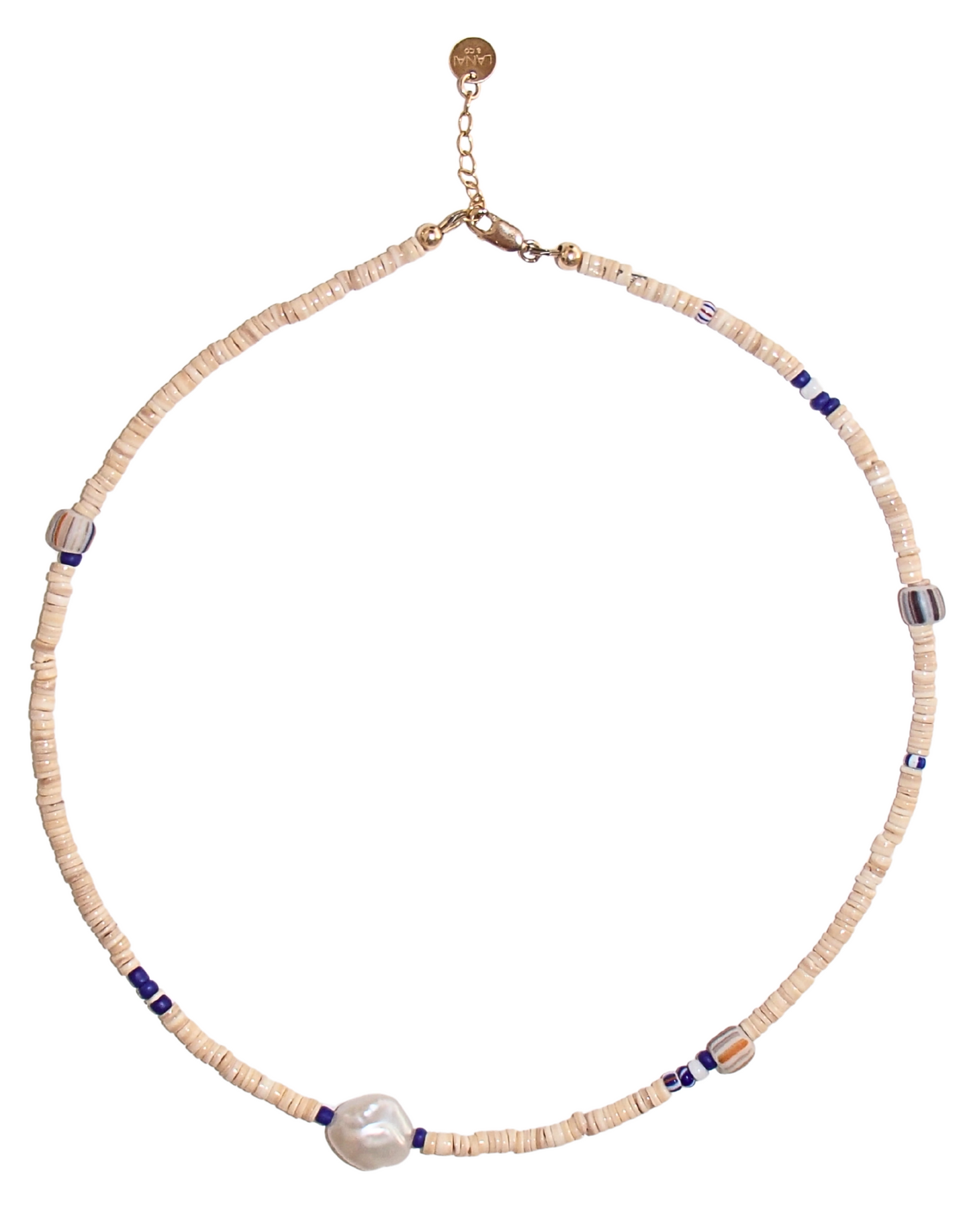 heat wave - shell + pearl + glass necklace